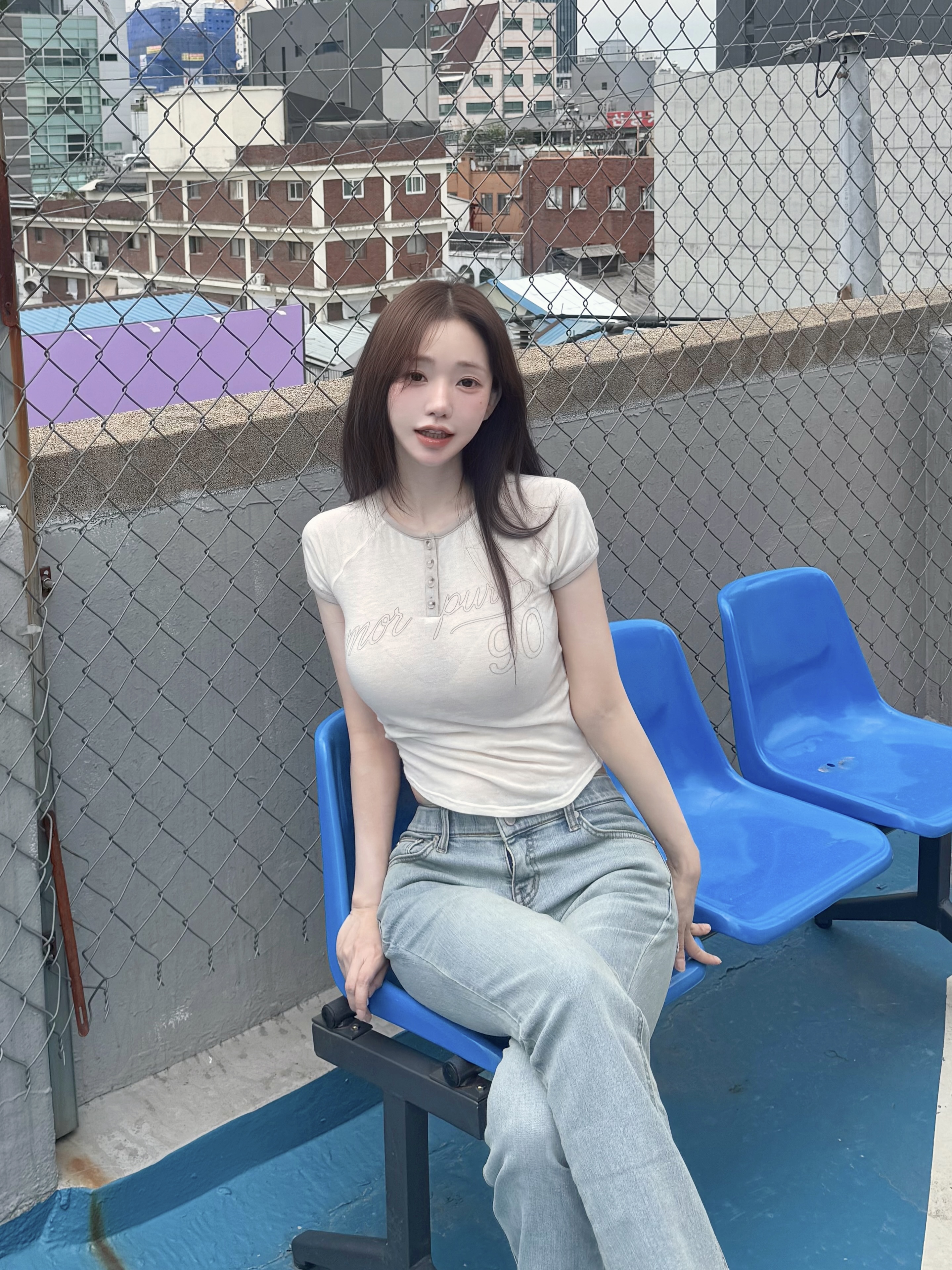 LOW WAIST BOOTCUT JEANS LIGHT BLUE